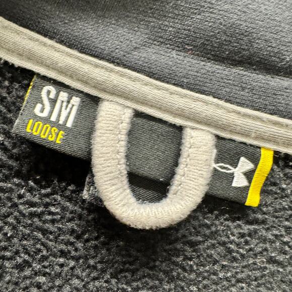 Maryland Terrapins Jacket Mens Small Black Full Zip Fleece Lined Under armour - Picture 4 of 8